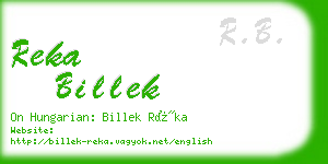 reka billek business card